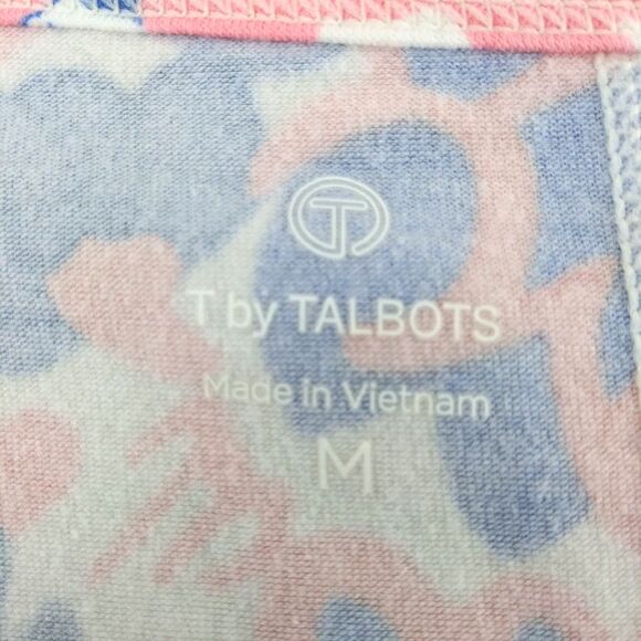 Talbots Shirt Womens Size M Multicolor Short Sleeve V-Neck Pullover Top - Picture 5 of 6